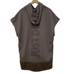 NIKE Hoodie Training Vest Mens Size XL Dri-Fit JUST DO IT Swoosh Gray Green